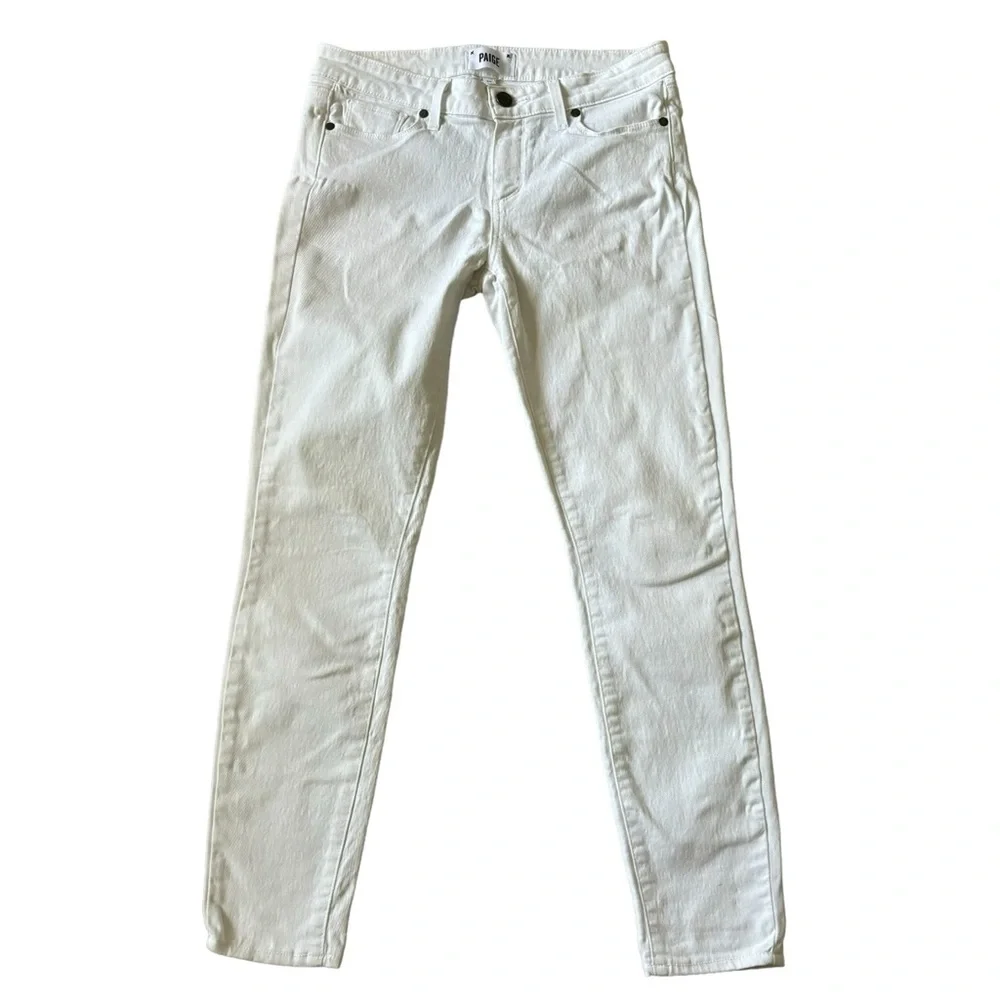 EUC PAIGE Verdugo Ankle Skinny Style DNM656 Optic White Size 6 - Picture 2 of 14